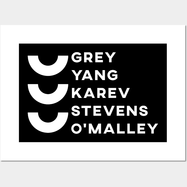 Grey yang karev stevens o'malley Wall Art by Recovery Tee